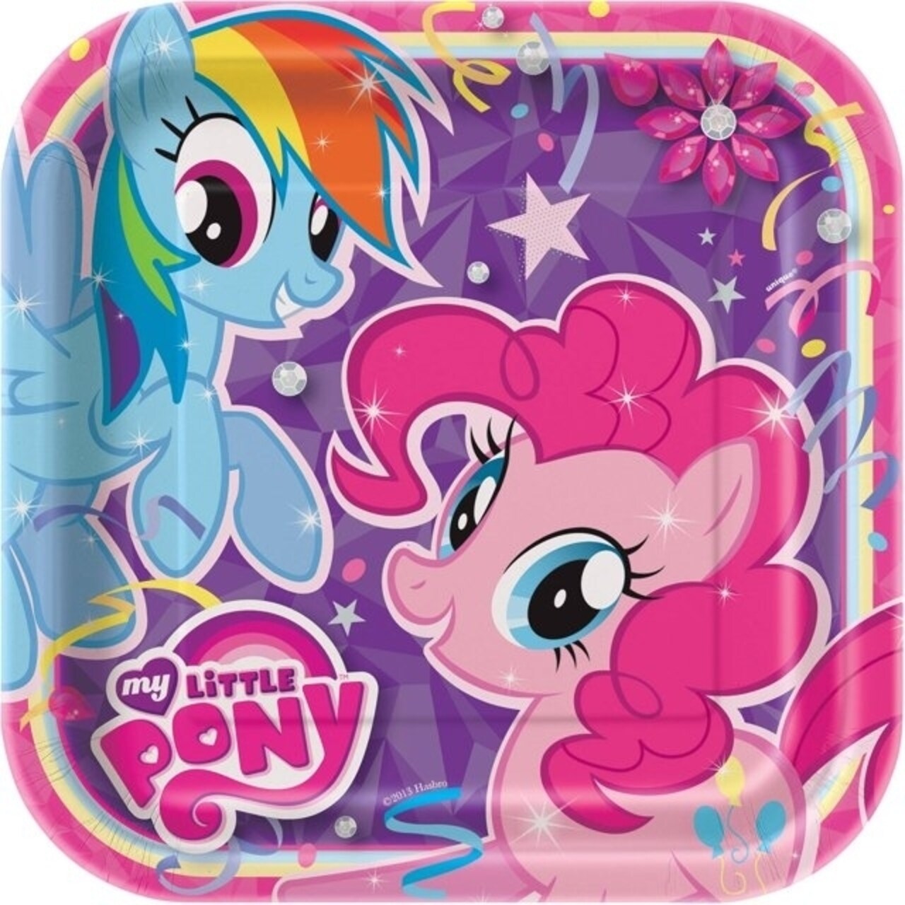 Unique Industries Plates - My Little Pony - Large 9 Inch - Paper - 8ct - Square